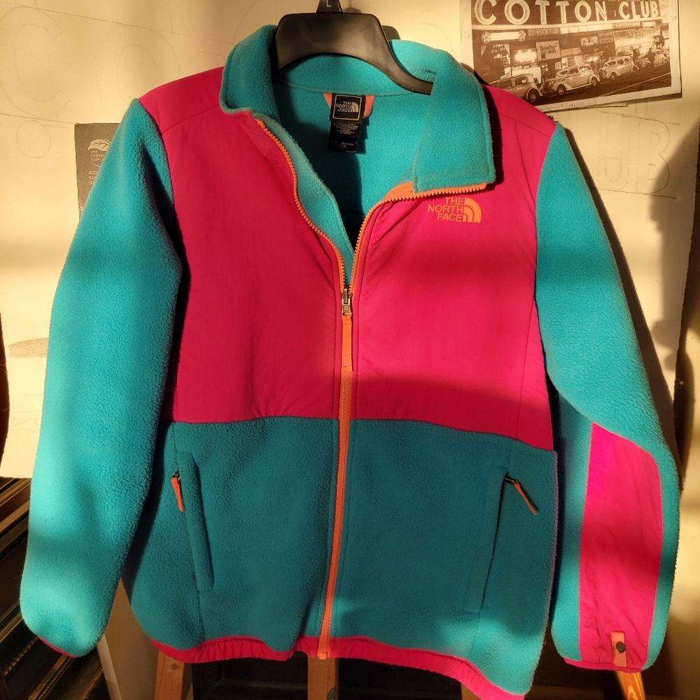 The North Face Pink and Teal Fleece Jacket